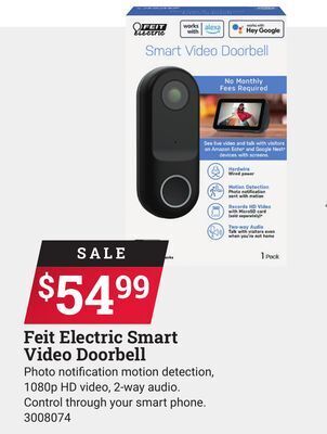 Ace Hardware Feit electric smart video doorbell offer