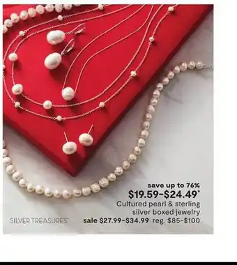 JC Penney Cultured pearl & sterling silver boxed jewelry offer