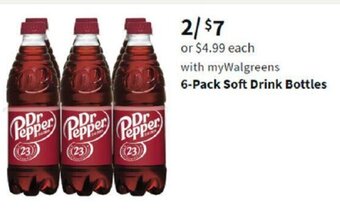 Walgreens 6-Pack Soft Drink Bottles offer