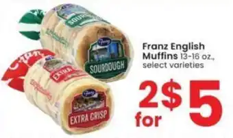 Albertsons Franz English Muffins 13-16 oz. offer