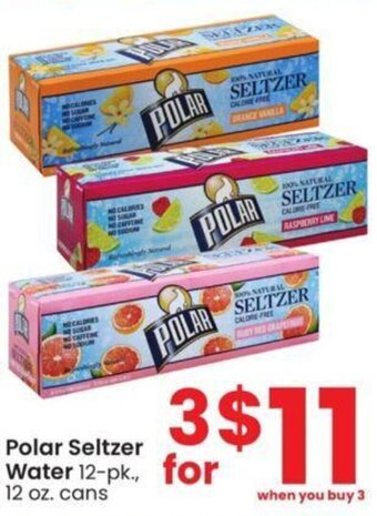Albertsons Polar Seltzer Water 12-pk., 12 oz. cans offer