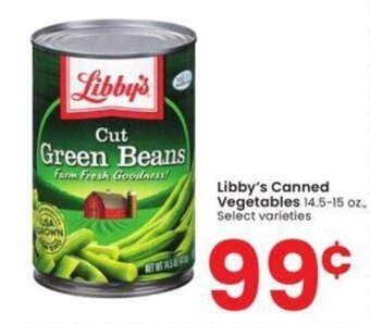 Albertsons Libby's Canned Vegetables 14.5-15 oz. offer