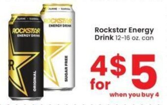 Albertsons Rockstar Energy Drink 12-16 oz. can offer