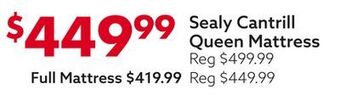 Big Lots Sealy cantrill queen mattress offer