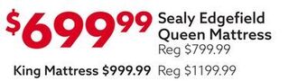 Big Lots Sealy edgefield queen mattress offer