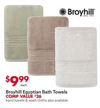 Big Lots Broyhill egyptian bath towels offer