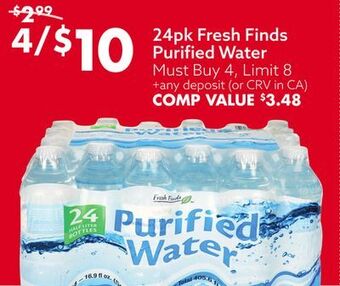 Big Lots 24pk fresh finds purified water offer