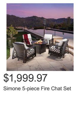 Costco Simone 5-piece fire chat set offer