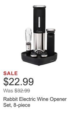 Costco Rabbit electric wine opener set, 8-piece offer