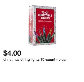 Five Below Christmas string lights 70-count - clear offer