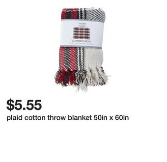Five Below Plaid cotton throw blanket 50in x 60in offer