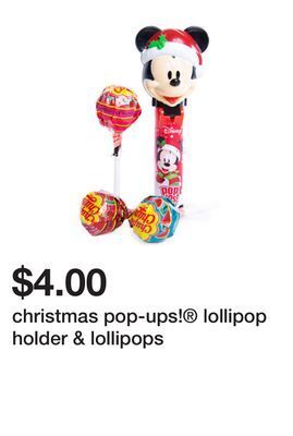 Five Below Christmas pop-ups!® lollipop holder & lollipops offer