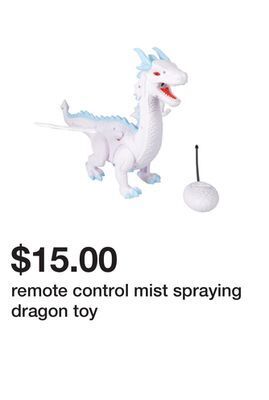 Five Below Remote control mist spraying dragon toy offer