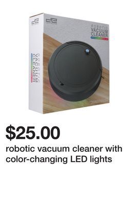 Five Below Robotic vacuum cleaner with color-changing led lights offer