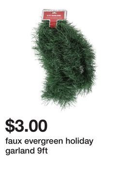 Five Below Faux evergreen holiday garland 9ft offer