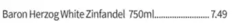 Total Wine Baron herzog white zinfandel offer