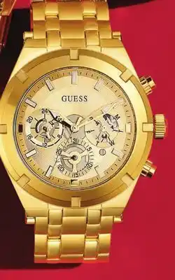 Macy's Guess men's gold-tone stainless steel bracelet watch 44mm offer
