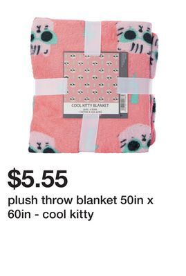 Five Below Plush throw blanket 50in x 60in - cool kitty offer