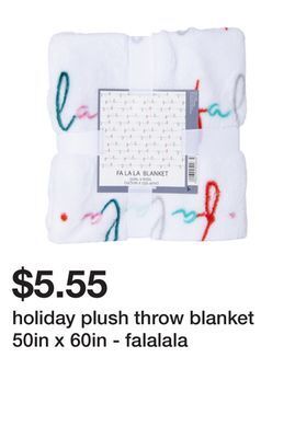 Five Below Holiday plush throw blanket 50in x 60in - falalala offer