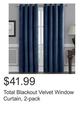 Costco Total blackout velvet window curtain, 2-pack offer