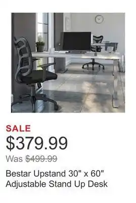 Costco Bestar upstand 30" x 60" adjustable stand up desk offer