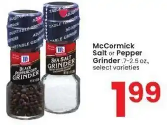 Albertsons McCormick Salt or Pepper Grinder .7-2.5 oz. offer
