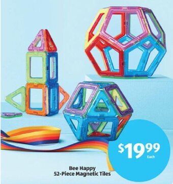 Aldi Bee Happy 52-Piece Magnetic Tiles offer
