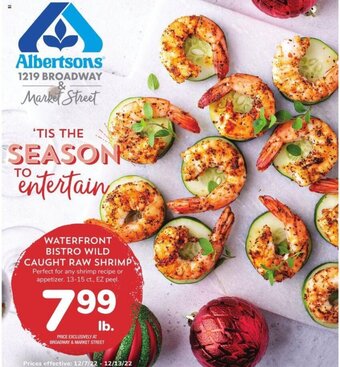 Albertsons Waterfront Bistro Wild Caught Raw Shrimp offer