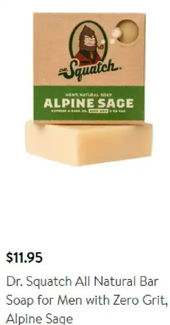 Walmart Dr. Squatch All Natural Bar Soap for Men with Zero Grit, Alpine Sage offer