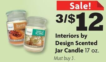 Family Dollar Interiors by design scented jar candle offer