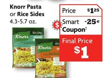 Family Dollar Knorr pasta or rice sides offer