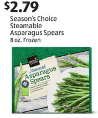 Aldi Season's choice steamable asparagus spears offer