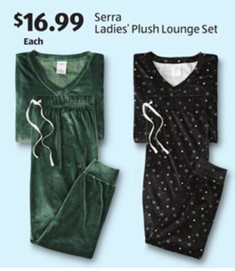 Aldi Serra ladies' plush lounge set offer