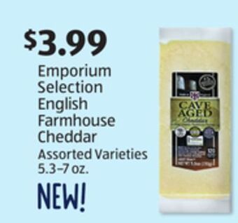 Aldi Emporium selection english farmhouse cheddar offer