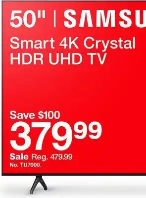 Target Smart 4k crystal hdr uhd tv 50" offer