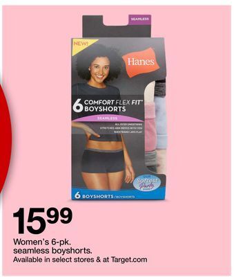 Target Women's 6-pk. seamless boyshorts offer