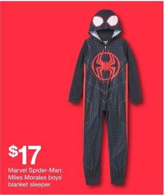 Target Marvel spider-man: miles morales boys' blanket sleeper offer