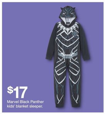Target Marvel black panther kids' blanket sleeper offer