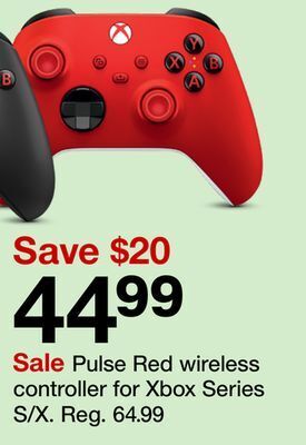Target Pulse red wireless controller for xbox series s/x offer