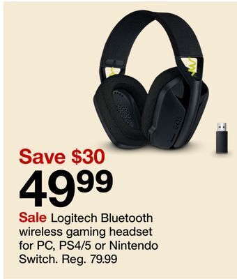 Target Logitech bluetooth wireless gaming headset for pc, ps4/5 or nintendo switch offer