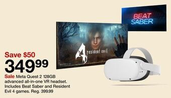 Target Meta quest 2 128gb advanced all-in-one vr headset offer