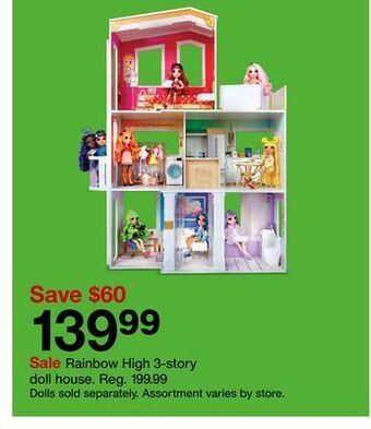 Target Rainbow high 3-story doll house offer