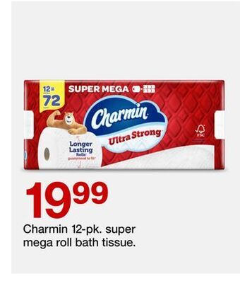 Target Charmin 12-pk. super mega roll bath tissue offer