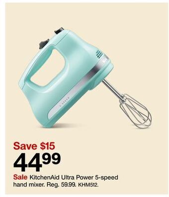 Target Kitchenaid ultra power 5-speed hand mixer offer