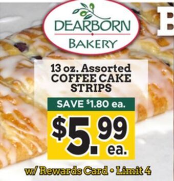 Dearborn Market Coffee cake strips offer