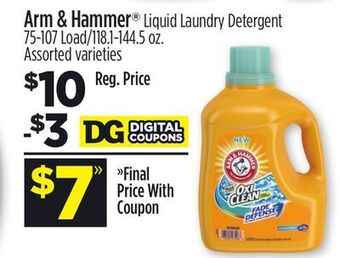 Dollar General Arm & hammer® liquid laundry detergent offer