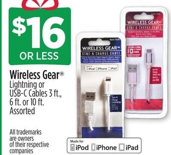 Dollar General Wireless gear® lightning or usb-c cables offer