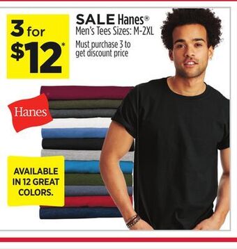 Dollar General Hanes® men's tees offer