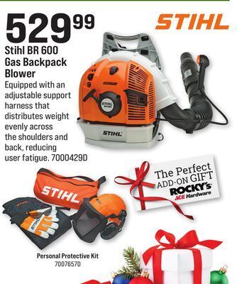 Ace Hardware Stihl br 600 gas backpack blower offer