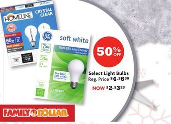 Family Dollar Select light bulbs offer